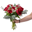 Bouquet of burgundy peonies